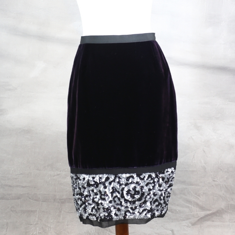 Dolce & Gabbana purple velvet, sequined skirt 6